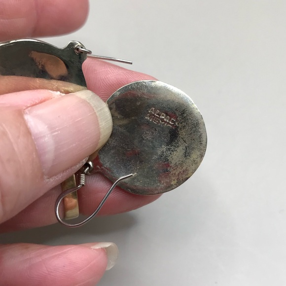 2 Pair of Vintage Alpaca Mexico Earrings - Picture 10 of 10